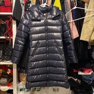 Moncler Moka Down Puffer Coat, Dark Blue